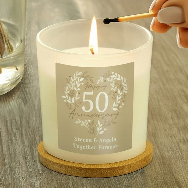 Personalised Memento Company Personalised 50th Golden Wedding Anniversary Candle Jar