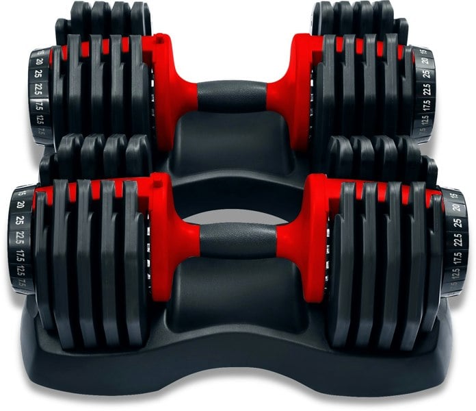Strongology Urban25 Pair Home Fitness Black Red Adjustable Smart Dumbbells from 2.5kg up to 25kg Training Weights