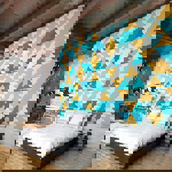 Origin Murals Geometric - Jade & Mustard