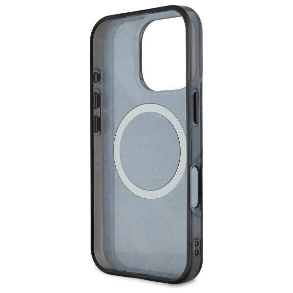 Guess IML Peony On 4G Background Case with MagSafe for iPhone 16 Pro Max 6.9" Black - GUHMP16XH4PYEEK