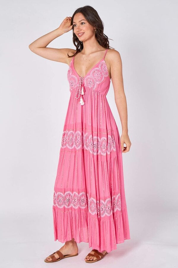 Lace Detail Boho Maxi Dress