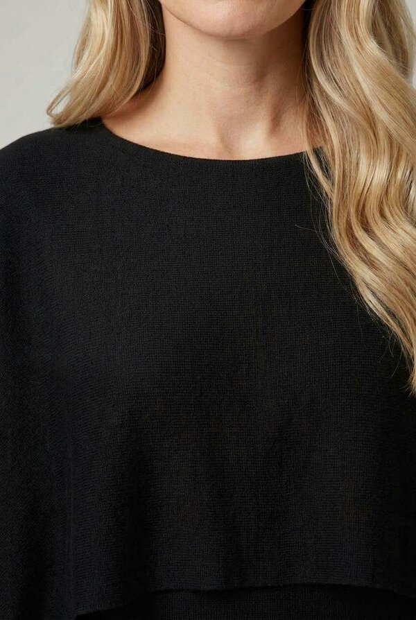Izabel London Layered Batwing Relaxed Knit Top