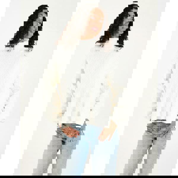 Blue Vanilla Textured High Neck Jumper