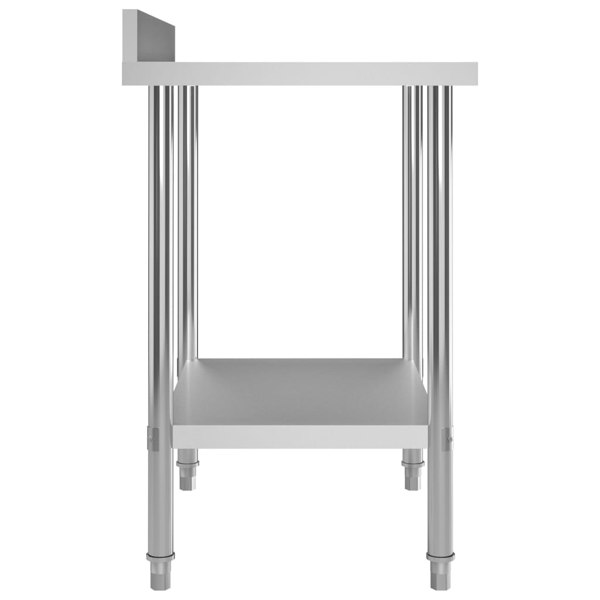 Berkfield Kitchen Work Table with Backsplash 80x60x93 cm Stainless Steel