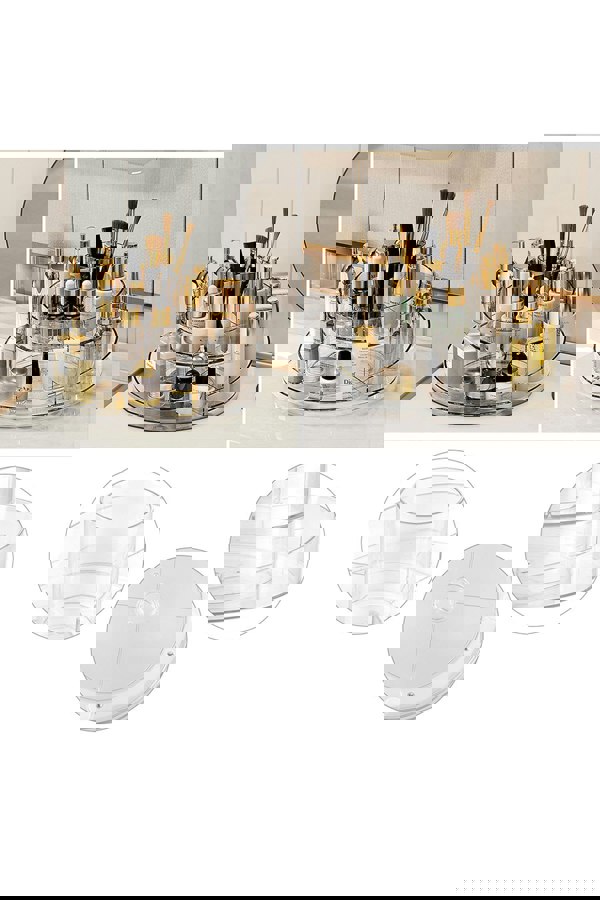 Living and Home Rotating Round Multifunctional Storage Skincare Shelf Desktop Organizer