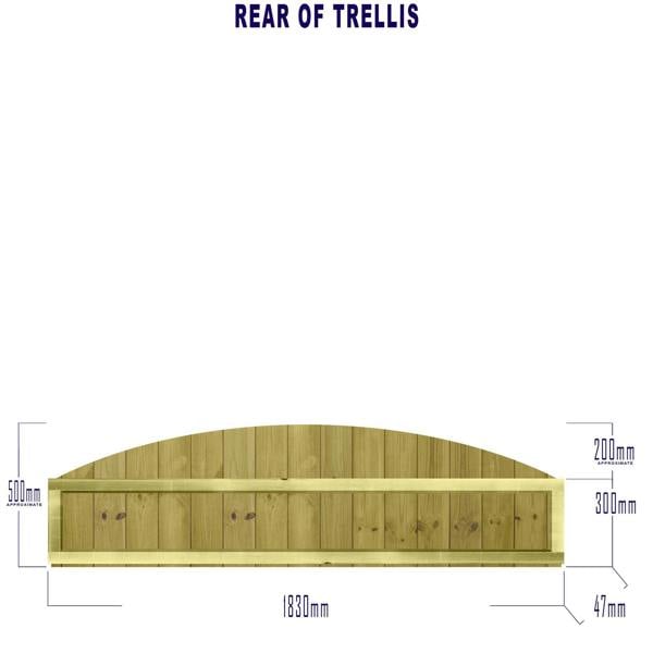 5 pack fence panel dome top tongue & groove fully framed [w.6ft x h.1ft] 1