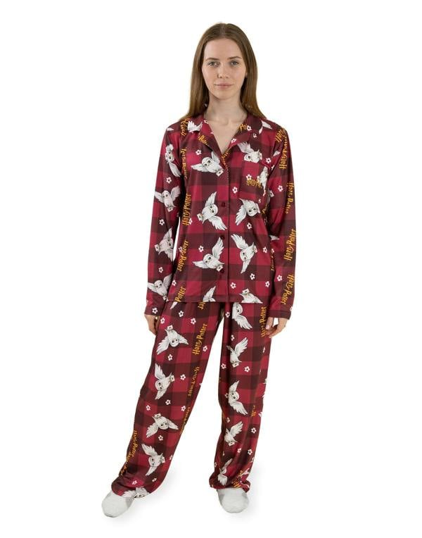 Harry Potter Womens Red Character Long Sleeve Long Leg Pyjama Set