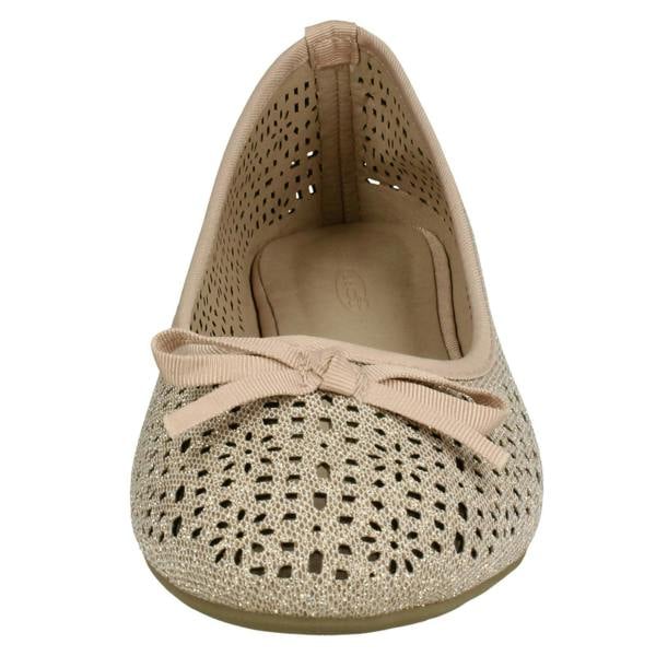 Spot On Ladies Spot On Punched Design Ballerinas F80376