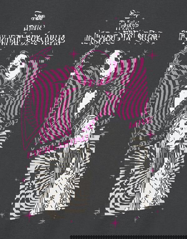 Disney The Nightmare Before Christmas Womens Grey Everlasting Love T-shirt Dress Short Sleeved T-Shirt Dress