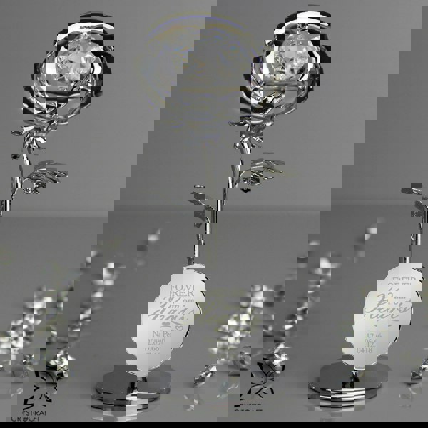 Personalised Memento Company Personalised Forever in Our Hearts Crystocraft Rose Ornament