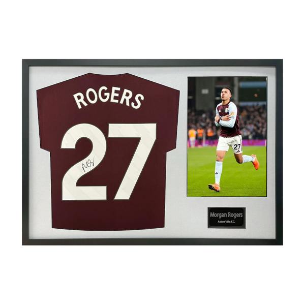 Morgan Rogers Signed Aston Villa Shirt Classic Frame