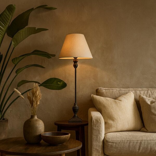 Wyld Haus Mossfern Slim  Table Lamp with Linen Shade