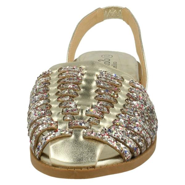 Savannah Ladies Savannah Glitter Weave Vamp Slingback Sandal