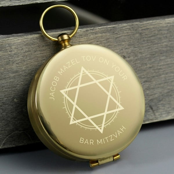 Personalised Memento Company Personalised Bar and Bat Mitzvah Keepsake Compass