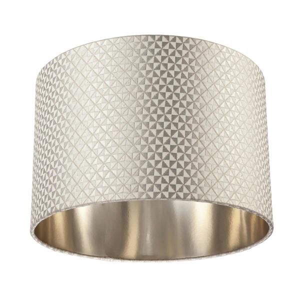 Modern Light Shimmer Taupe Drum Shade with Inner Champagne Gold Lining Image 5