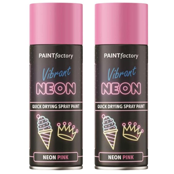 Paint Factory 2X  Neon Pink Spray Paint 400ml