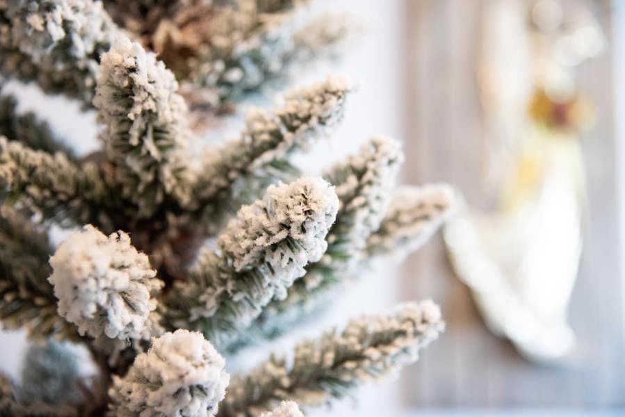 4ft to 8ft Slim Pencil Snow Flocked Artificial Christmas Trees with Metal Stand image 7
