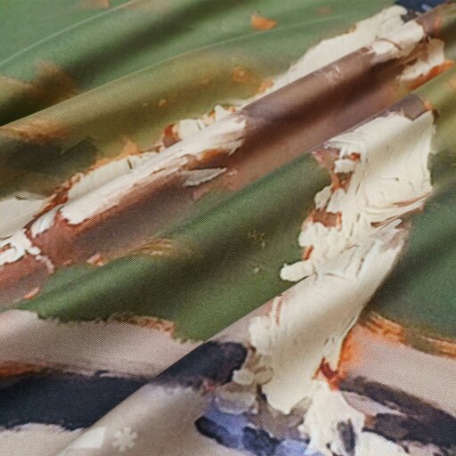 Otway & Orford '75 Not Out' cricket silk pocket square in green & white (42 x 42cm)