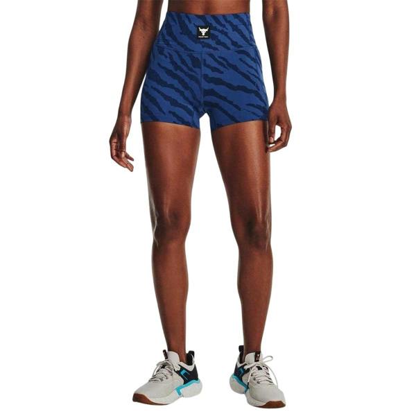 Under Armour Womens/Ladies Project Rock High Rise Shorts - Blue Mirage - 