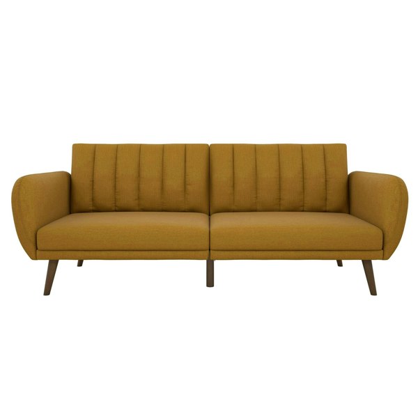 Dorel Home Brittany Sofa Bed in Linen Mustard