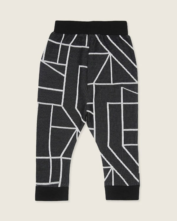 Black Geometric Harem Style Joggers - image 5