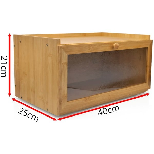Maison des Cadeaux Rectangular Bamboo Single-Layer Bread Bin