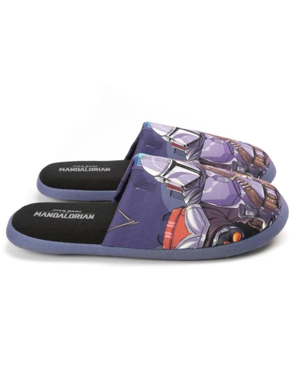 Star Wars Mens Black Mandalorian Mule Slippers