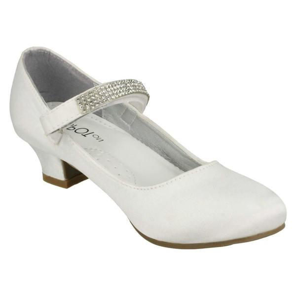 Spot On Girls Spot On Mid Heel Diamante Strap Shoes