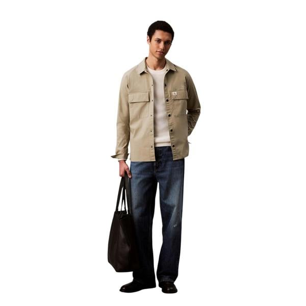 Calvin Klein Mens Cotton Overshirt - Oak - 