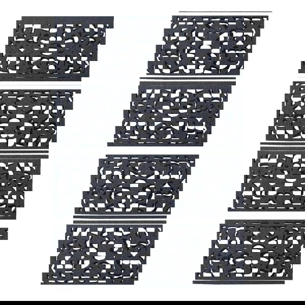 Nicoman Victorian Style Eco-Friendly Rubber Step Mat - Grey - Indoor Outdoor