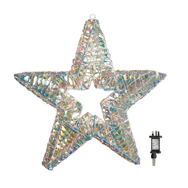 Samuel Alexander 60cm Light up Iridescent Shimmer Christmas Star with 1440 Warm White LEDs