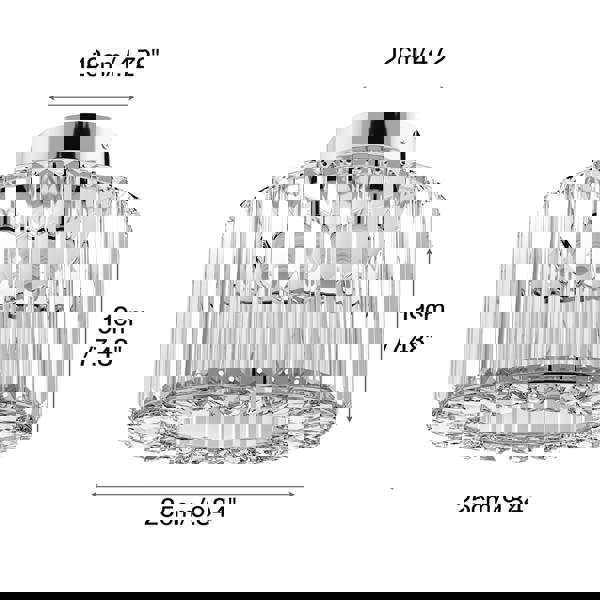 Emitto Crystal Ceiling Light Modern Chandelier Bedroom Hallway Pendant Lamp E27