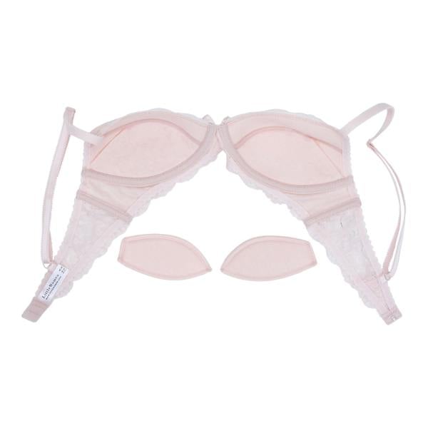 Pink bra set with straps on a white background