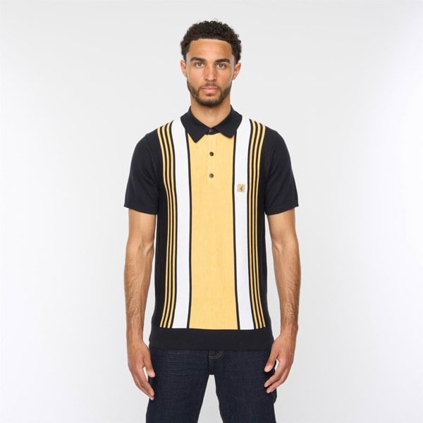 Gabicci V54GM00 Mens Searle Short Sleeve Stripe Knitted Polo Gabicci Vintage - NAVY