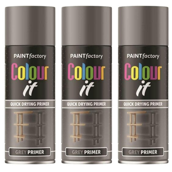 Paint Factory 3X  Grey Primer Spray Paint 400ml