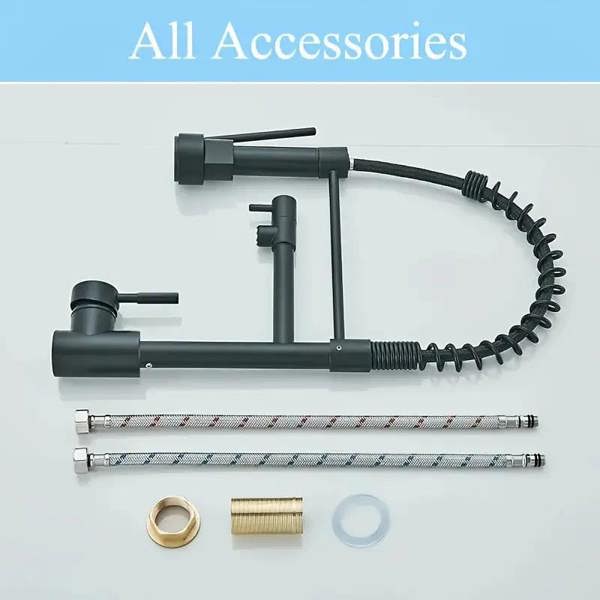 Dyzi Black Dual-Function Kitchen Mixer Tap Pull Down Spray Head
