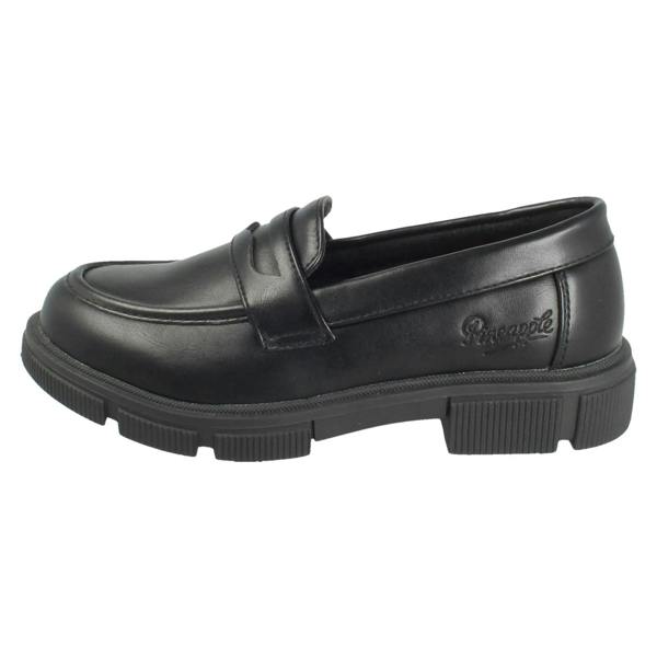 Pineapple Girls Pineapple Black Slip On Loafer School Shoes H2713
