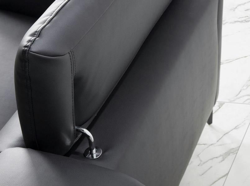 Angel Cerdá Black leather sofa 6058/6059