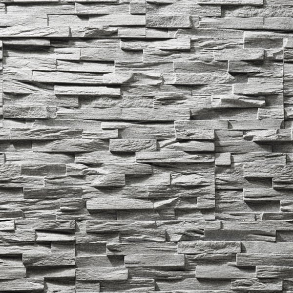 Wallsupply UltraLight Benevento Stone 3D Media Wall Panels Tiles EPS, 30pcs 3.15m² Slate Grey