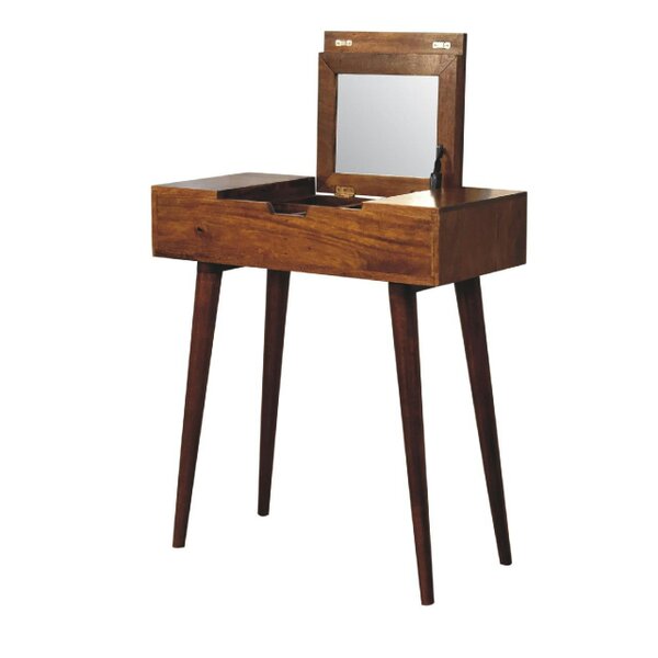 Wyld Haus Olbia Small Chestnut Mango Wood Foldable Mirror Dresser