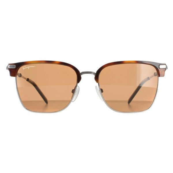 Salvatore Ferragamo Sunglasses SF227S 085 Light Ruthenium Tortoise Brown