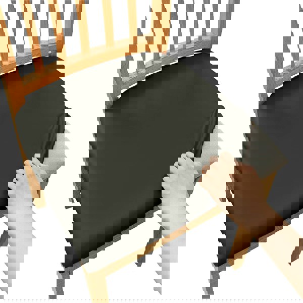 Anyhouz Chair Cover Plain Black Stretch Seat Cover for Home Dinning Kitchen Washable Removable