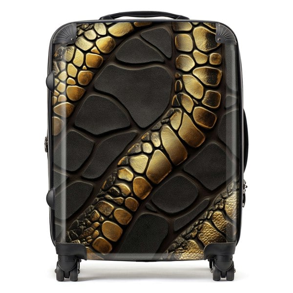 Warren Reed Snakeskin Print Effect Suitcase