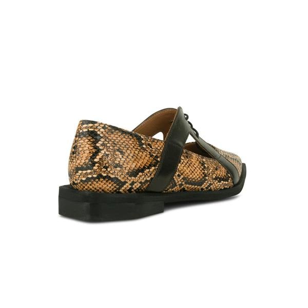 Embassy London Harlowe - Brown Snake - Women's cutout leather lace up shoe