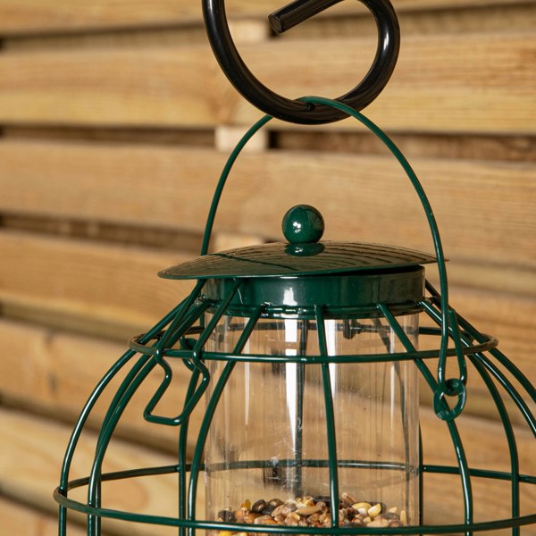 Samuel Alexander Metal Hanging Bird Seed Feeder with Squirrel Guard