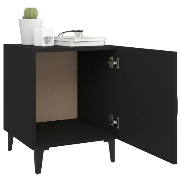 Berkfield Bedside Cabinets 2 pcs Black Engineered Wood