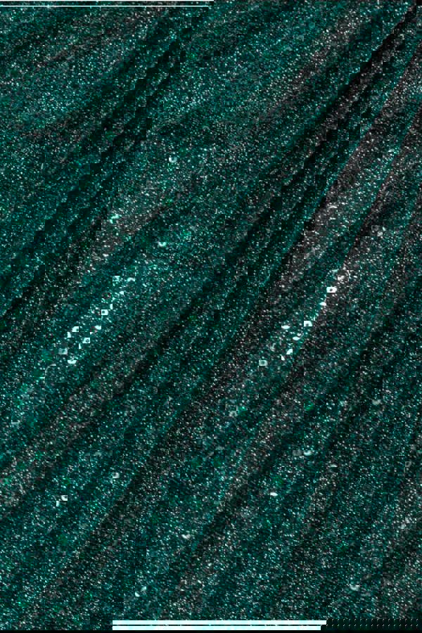 Sequin Lurex Bardot Pleated Sleeve Top - Teal Blue T205