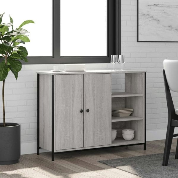 Berkfield Sideboard Grey Sonoma 100x33x75 cm Engineered Wood