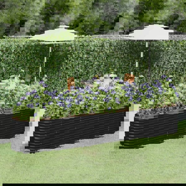 Berkfield Garden Raised Bed Powder-coated Steel 368x80x68 cm Anthracite