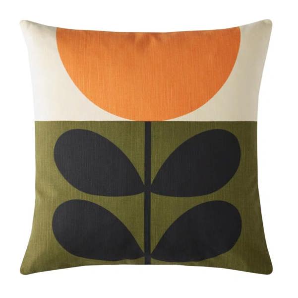 Orla Kiely Sunflower Orange Filled Cushion 45x45cm